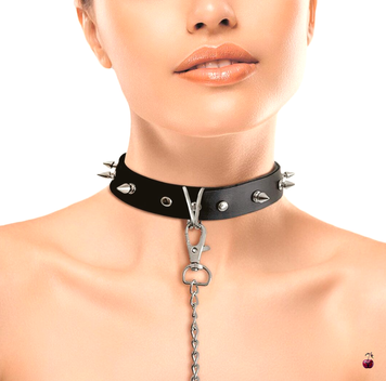 Аксесуари BDSM Art of Sex Нашийник з шипами та повідцем SO5154 фото