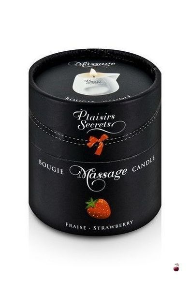 Масажна олія Plaisirs Secrets Strawberry 80 мл, ароматична масажна свічка SO1848 фото