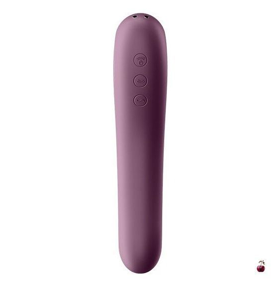 Satisfyer Dual Kiss Wine Red: вакуумний вібратор з подвійною стимуляцією SO6115 фото