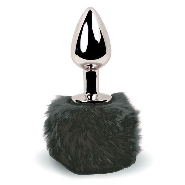 Анальна пробка з хвостом FeelzToys Bunny Tails, чорна SO5063 фото
