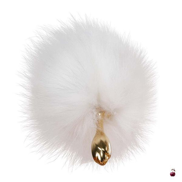 Анальна пробка з хутряним хвостом LOCKINK SEVANDA White Fox-Tail Anal Rose-shape Plug SX0866 фото