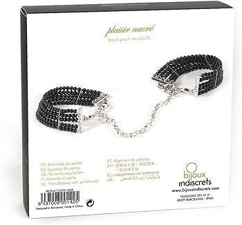 Браслети-наручники PLASIR Nacre чорні перли Bijoux Indiscrets BJ0048 фото