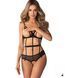 Боді Obsessive Euridia crotchless teddy, чорне SX3574 фото 1