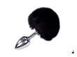 Анальна пробка з хвостом Alive Fluffy Plug S Black SO6312 фото