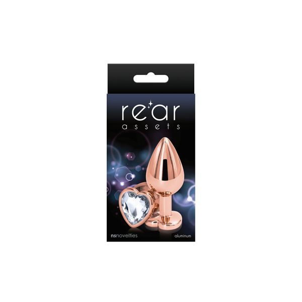 Анальні іграшки NS Novelties Rear Assets - Rose Gold Heart - Medium - Clear SX4369 фото