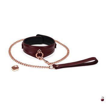 Нашийник Liebe Seele Wine Red Curved Collar, шкіряний SO9463 фото