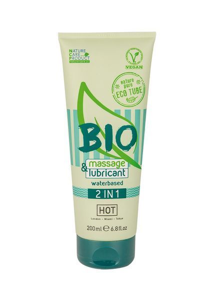 Масажний гель-лубрикант Hot Bio Line 2 в 1, 200 мл HOT44180 фото