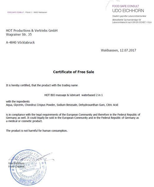 Масажний гель-лубрикант Hot Bio Line 2 в 1, 200 мл HOT44180 фото