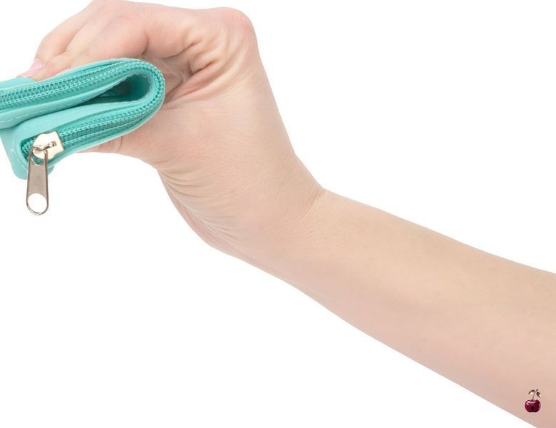 Сумка для зберігання PowerBullet Silicone Zippered Bag Teal, силіконова SO5561 фото