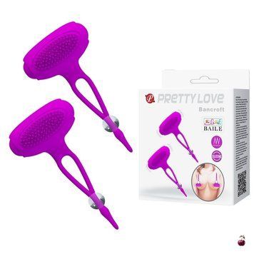 Вібратор для грудей Pretty Love Bancroft, рельєфний, фіолетовий BI-210139 фото