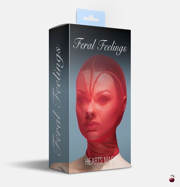 Маска Feral Feelings Hearts Hood Mask, червона SO9295 фото