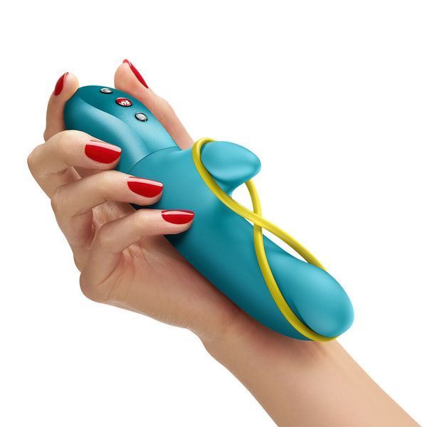 Мінівібратор-кролик Fun Factory AMORINO Aquamarine зі стрічкою, силікон SX4303 фото