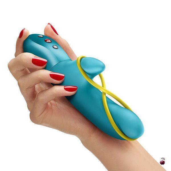 Мінівібратор-кролик Fun Factory AMORINO Aquamarine зі стрічкою, силікон SX4303 фото