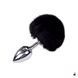 Анальна пробка з хвостом Alive Fluffy Plug M Black SO6315 фото 1