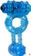 Ерекційне кільце Alive Double Ding Ring Blue з подвійним масажем