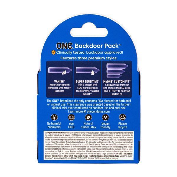 Спеціальна пропозиція: Презервативи ONE Backdoor 3 шт SX0785-R фото