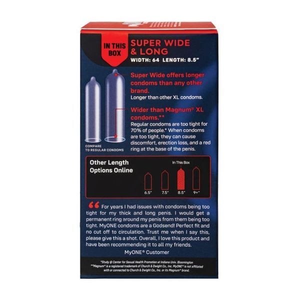 Презервативи One Super Wide & Long 64L з натурального латексу ONE114425 фото