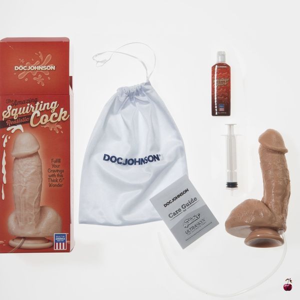 Doc Johnson Squirting Realistic Cock, реалістичний, функція сквирту SO1973 фото