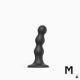 Strap-On-Me Dildo Plug Balls Black M, потрійна силіконова насадка SO8993 фото