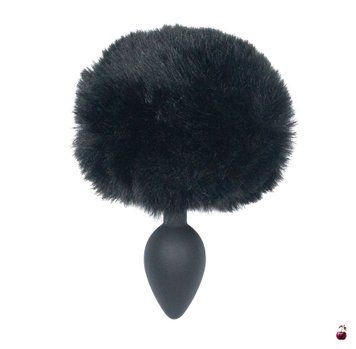 Анальна пробка з хвостом Punishment Bunny Tail Silicone Anal Plug - Black SX2235 фото