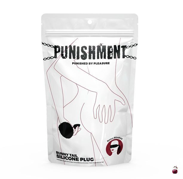 Анальна пробка з хвостом Punishment Bunny Tail Silicone Anal Plug - Black SX2235 фото