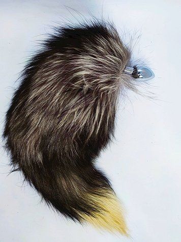 Анальна пробка S з хвостом DS Fetish Anal plug S fox tail black fox 272401206 фото