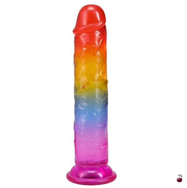 Фалоімітатор Doc Johnson Crystal Jellies 7 Inch Classic Dong Rainbow SX4447 фото