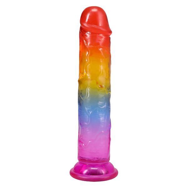 Фалоімітатор Doc Johnson Crystal Jellies 7 Inch Classic Dong Rainbow SX4447 фото