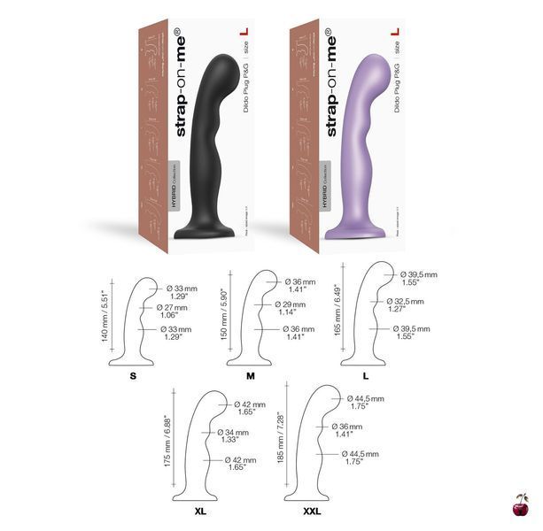 Strap-On-Me Dildo Plug P&G Lilas Metallic XXL, для G-точки SO9008 фото