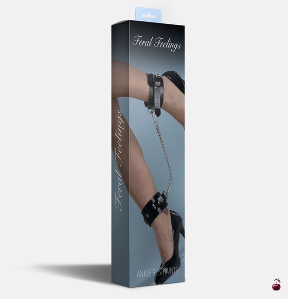 Аксесуари BDSM Feral Feelings Ankle Restraints Black з блискучого ПВХ SO9300 фото