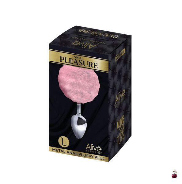Анальна пробка з хвостом Alive Fluffy Plug L, рожева SO6319 фото