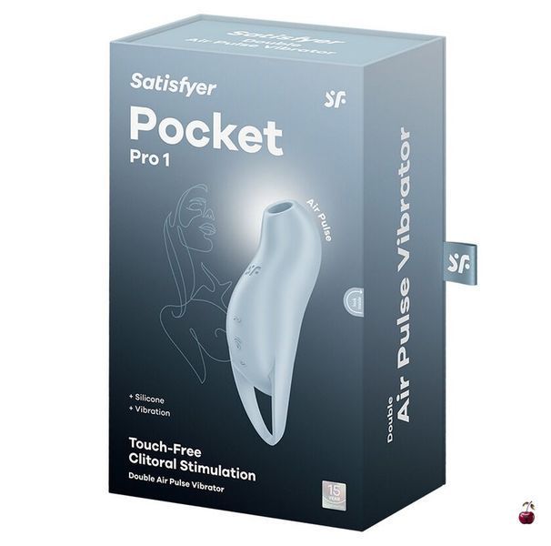 Вакуумний стимулятор клітора Satisfyer Pocket Pro 1, блакитний SX0574 фото
