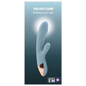 Кролик вібратор з функцією нагрівання +10 режимів вібрації Sweet Em Velvet Lure, блакитний 89677 фото