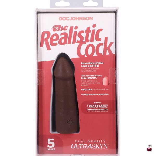 Фалоімітатор Doc Johnson The Realistic Cock ULTRASKYN 5 Inch Chocolate, реалістичний SX4484 фото