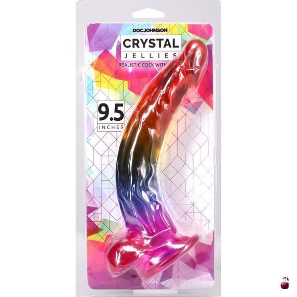 Фалоімітатор Doc Johnson Crystal Jellies 9.5 Inch - Rainbow SX4433 фото