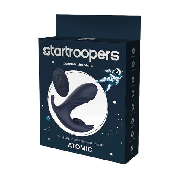 Анатомічний масажер простати з вібрацією Dream Toys Startroopers, синій, 12,5 см DT22142 фото