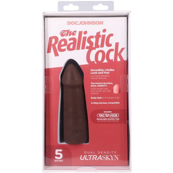 Фалоімітатор Doc Johnson The Realistic Cock ULTRASKYN 5 Inch Chocolate, реалістичний SX4484 фото