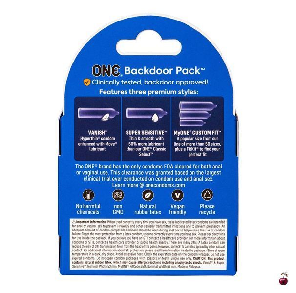 Презервативи ONE Backdoor, 3 шт SX0785 фото