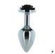 Металева анальна пробка Lux Active Rose Anal Plug Black з віброкулею в подарунок SO5572 фото 1