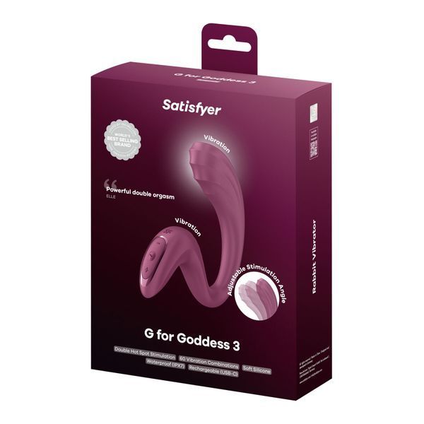 Вагінально-кліторальний вібратор Satisfyer G for Goddess 3 Wine Red SX3831 фото