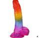 Фалоімітатор Doc Johnson Crystal Jellies - Realistic cock with balls 8.5 Inch - Rainbow SX4434 фото 3