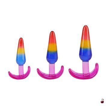 Анальні іграшки Doc Johnson Crystal Jellies Anal Trainer Set - Rainbow SX4435 фото