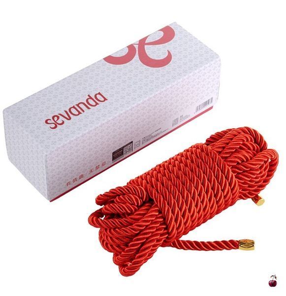 Мотузка для шибарі LOCKINK SEVANDA Shibari Practice Rope, нейлон+бавовна, червона SX0879 фото