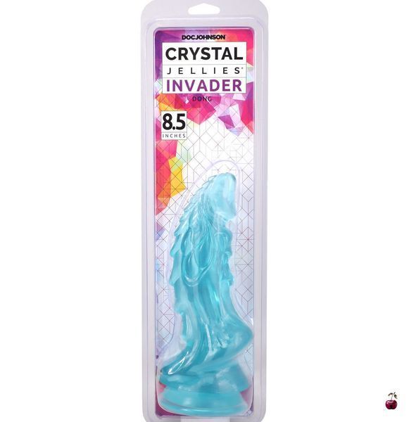 Фалоімітатор Doc Johnson Crystal Jellies Invader Dong 8.5 Inch Teal SX4436 фото