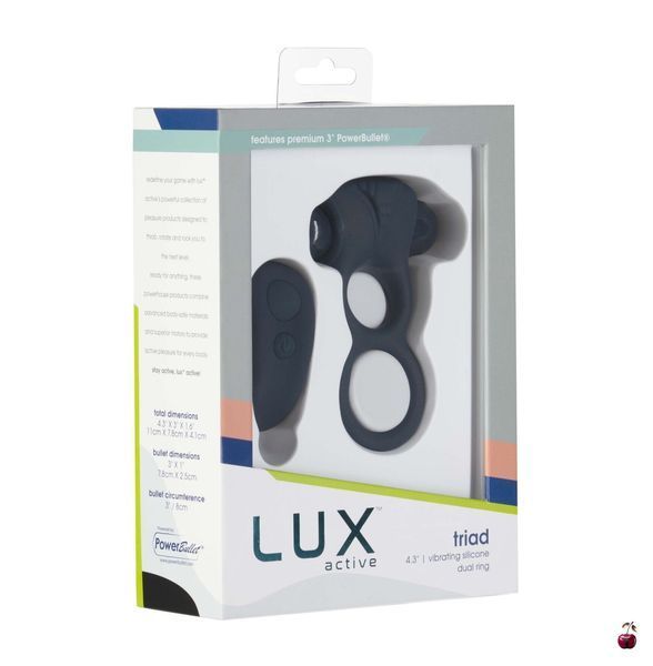 Ерекційні кільця Lux Active-Triad з вібрацією та пультом ДК SO5575 фото