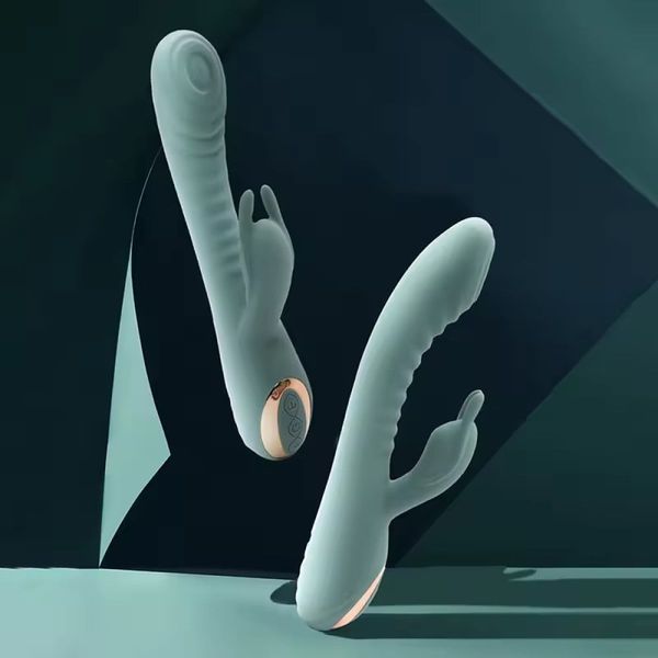 Вібратор з римінгом для точки G та кліторальним відростком Sweet Em Velvet Lure. зелений SW97046 фото