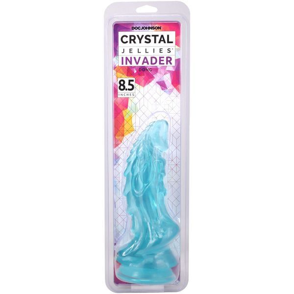 Фалоімітатор Doc Johnson Crystal Jellies Invader Dong 8.5 Inch Teal SX4436 фото