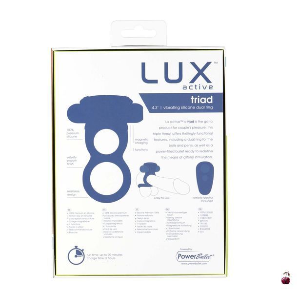 Ерекційні кільця Lux Active-Triad з вібрацією та пультом ДК SO5575 фото