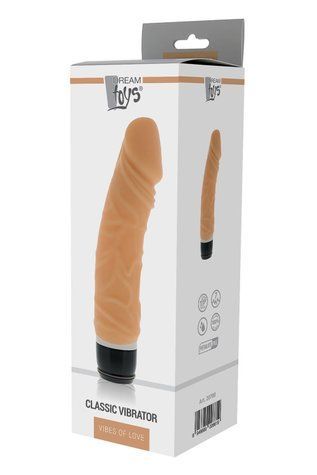 Вібромасажер класичний реалістичний на батарейках DreamToys VIBES OF LOVE, бежевий DT20780 фото