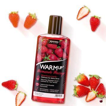 Розігріваюча масажна олія WARMup Strawberry, 150 мл JD14314 фото